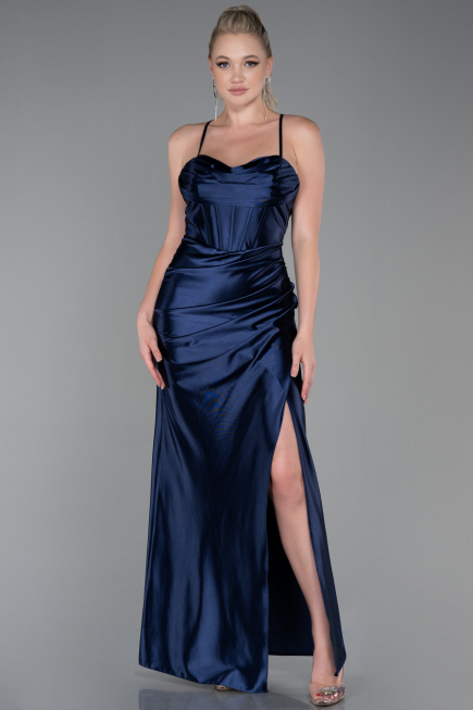 Robe de Soirée Longue Bleu Marine ABU3247