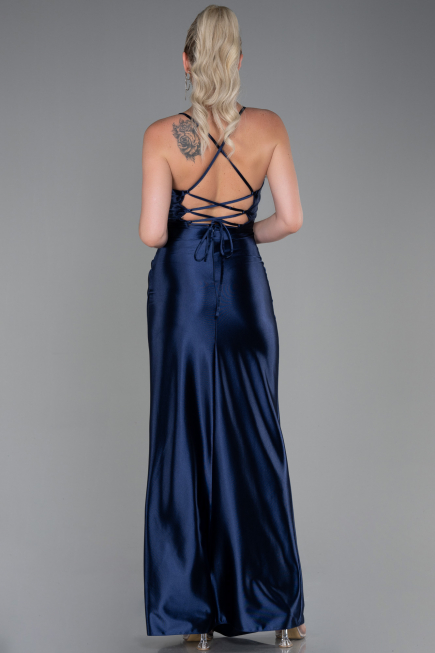 Robe de Soirée Longue Bleu Marine ABU3247