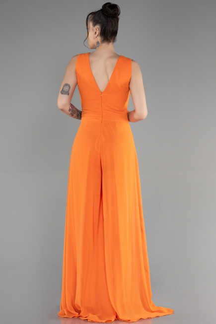 Robe de Cérémonie Mousseline Orange ABT075