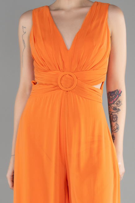 Robe de Cérémonie Mousseline Orange ABT075