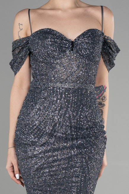 Robe Queue de Poisson Longue Anthracite ABU3527