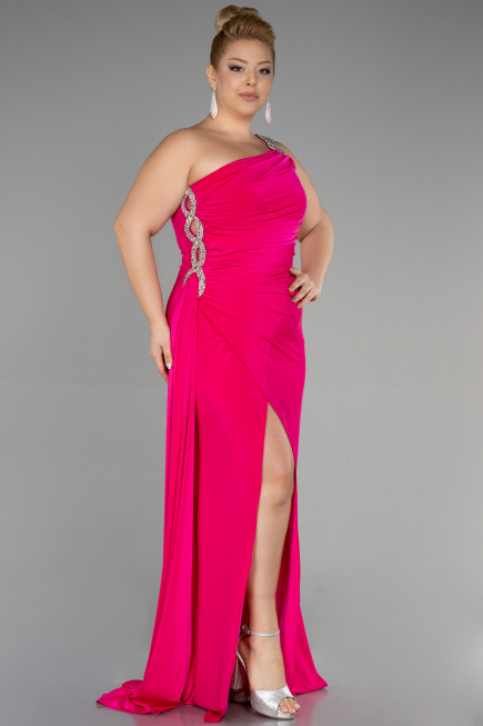 Robe Grande Taille Longue Fushia ABU3132