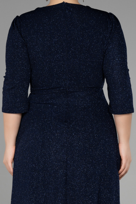 Robe de Soirée Grande Taille Longue Bleu Marine ABU3504