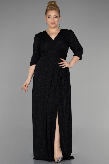 Robe de Soirée Grande Taille Longue Noir ABU3504
