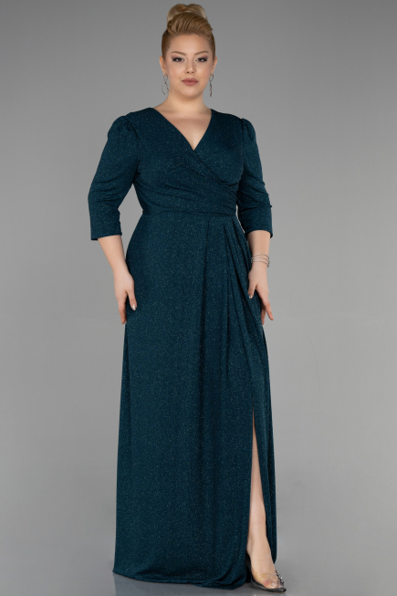 Robe de Soirée Grande Taille Longue Émeraude ABU3504