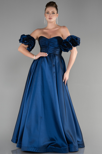 Robe de Soirée Longue Bleu Marine ABU3547