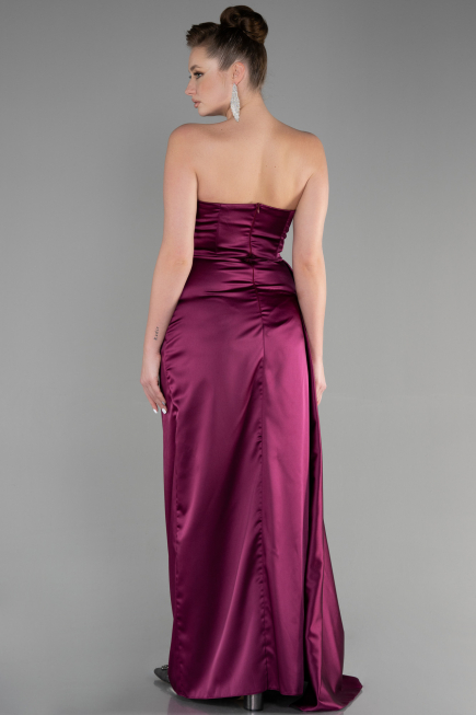 Robe Grande Taille Midi Mousseline Prune ABU3532