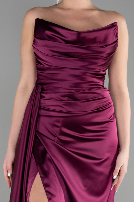 Robe Grande Taille Midi Mousseline Prune ABU3532