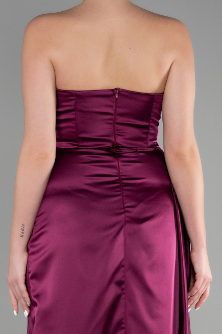 Robe Grande Taille Midi Mousseline Prune ABU3532