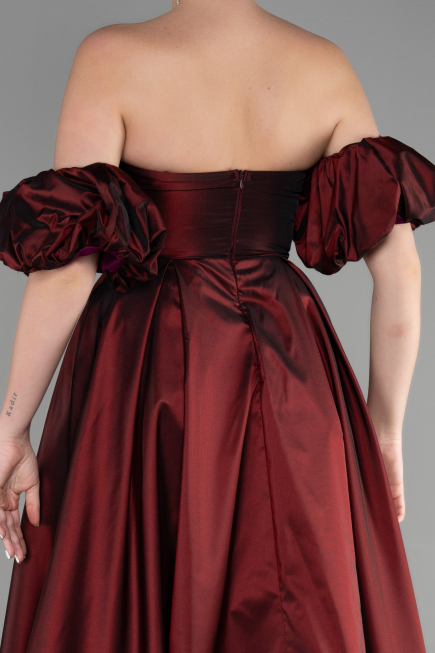 Robe de Soirée Longue Rouge Bordeaux ABU3547