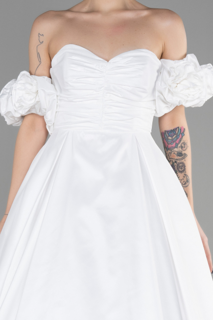Robe de Soirée Longue Blanc ABU3547