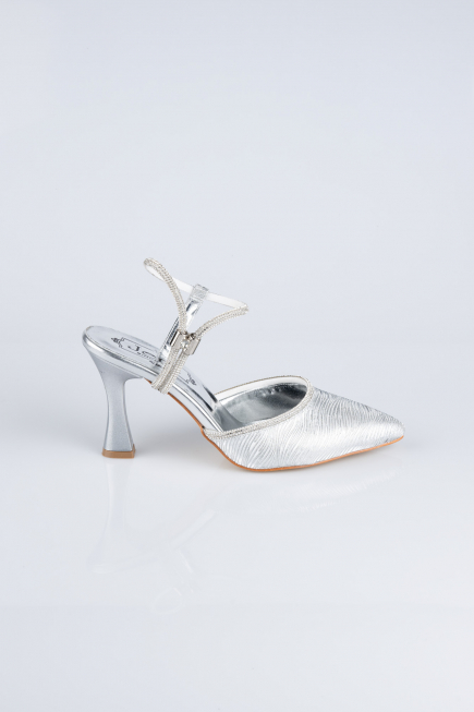 Stiletto Coupe Au Laser Argent MJ5150