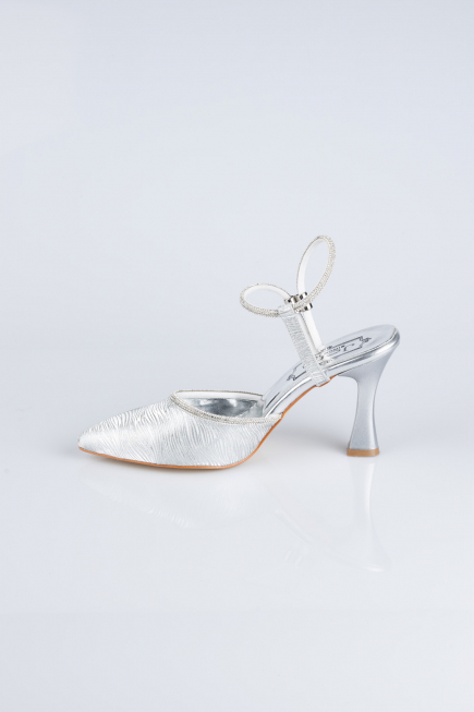 Stiletto Coupe Au Laser Argent MJ5150