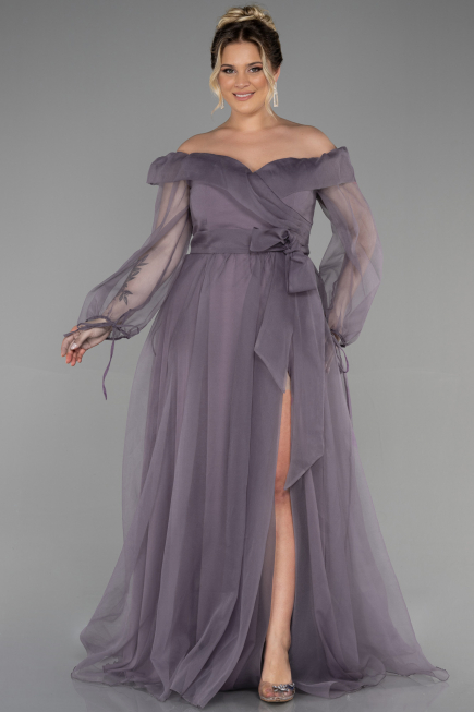 Robe Grande Taille Longue Lavande ABU1535
