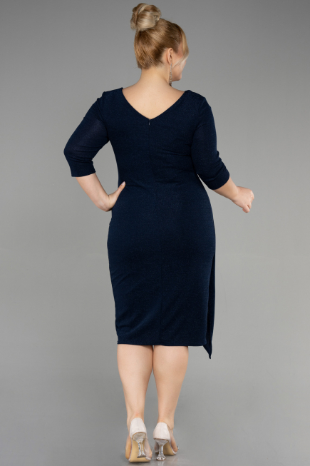 Robe De Invitation Grande Taille Midi Bleu Marine ABK1950