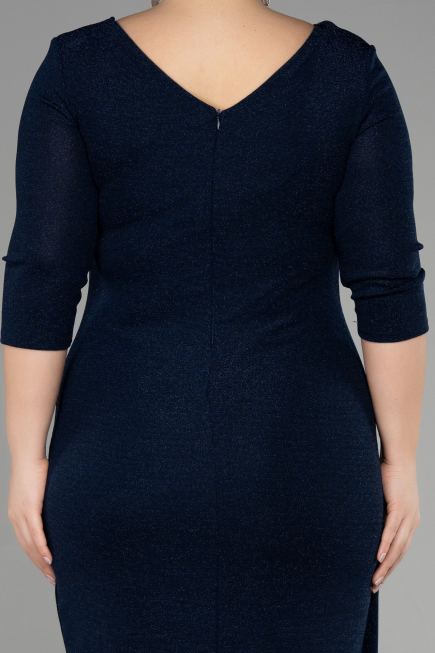 Robe De Invitation Grande Taille Midi Bleu Marine ABK1950