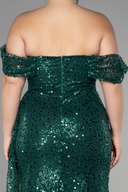 Robe De Fiançailles Grande Taille Longue Squameuse Émeraude ABU3579