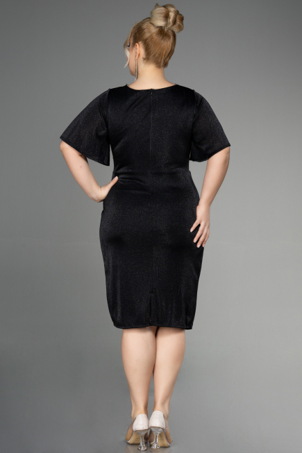 Robe De Invitation Grande Taille Midi Noir ABK1942
