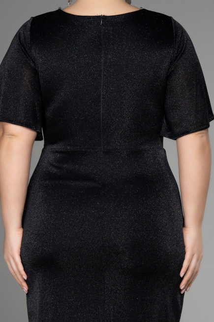 Robe De Invitation Grande Taille Midi Noir ABK1942