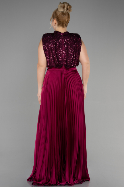Robe Grande Taille Longue Prune ABU3341