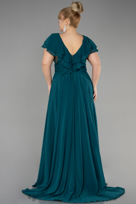 Robe Grande Taille Longue Vert Fonce ABU032