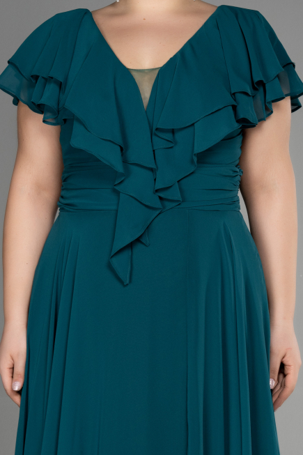 Robe Grande Taille Longue Vert Fonce ABU032
