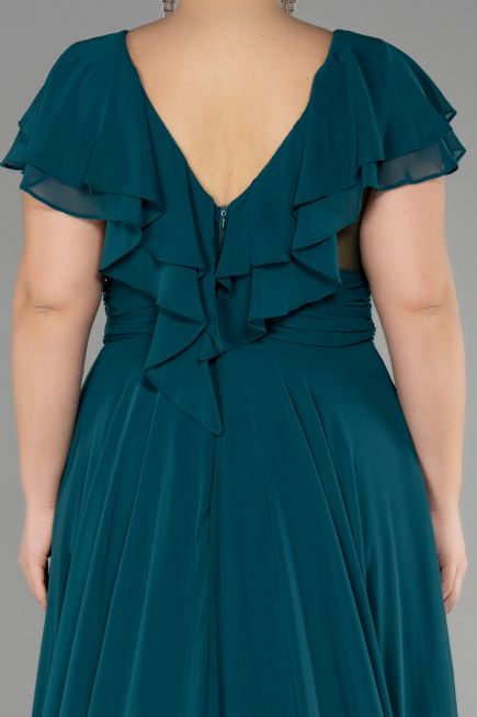 Robe Grande Taille Longue Vert Fonce ABU032