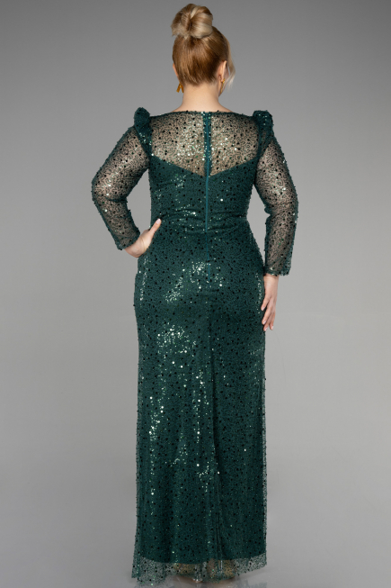 Robe De Fiançailles Grande Taille Longue Squameuse Émeraude ABU3559