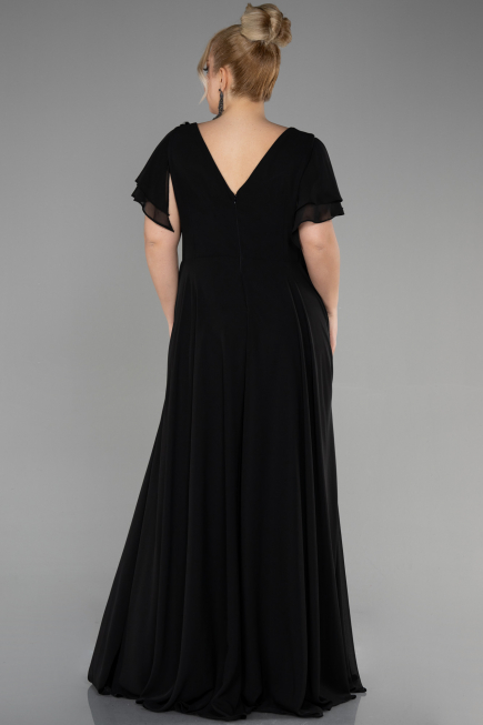 Robe de Soirée Grande Taille Longue Noir ABU1562