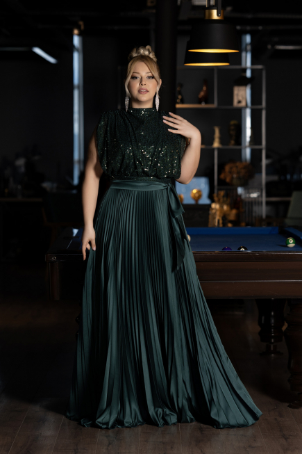 Robe Grande Taille Longue Émeraude ABU3341