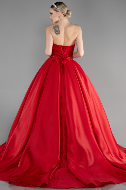 Robe Haute Couture Longue Rouge ABU3596