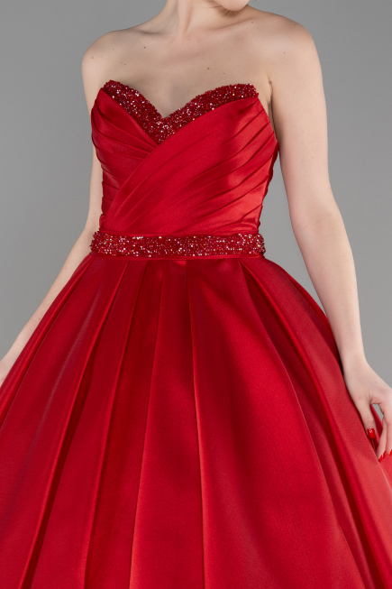 Robe Haute Couture Longue Rouge ABU3596