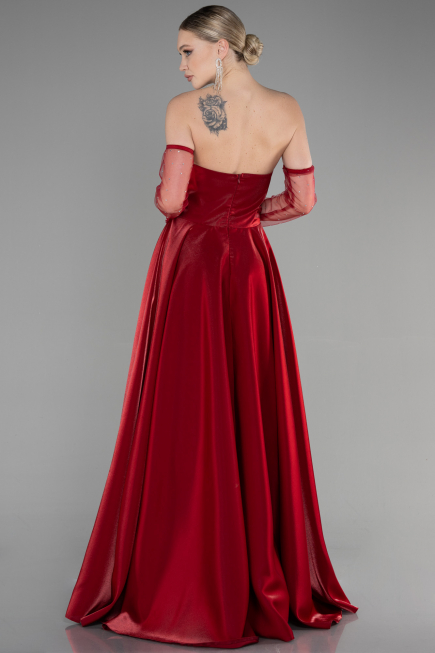 Robe de Soirée Longue Rouge Bordeaux ABU3604