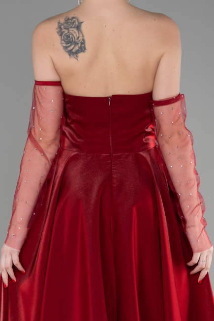 Robe de Soirée Longue Rouge Bordeaux ABU3604