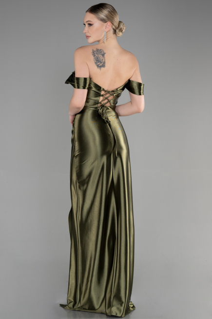 Robe de Soirée Longue Kaki ABU3611