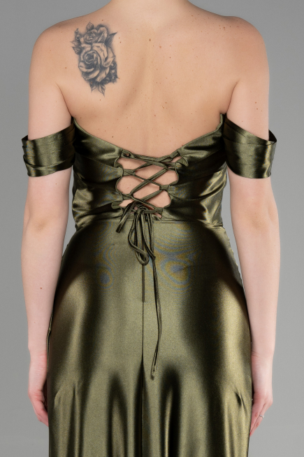 Robe de Soirée Longue Kaki ABU3611