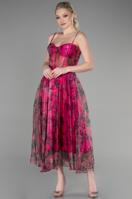 Robe de Cérémonie Midi Fushia ABK1967