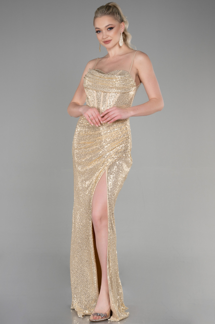 Robe de Soirée Longue Or ABU3630