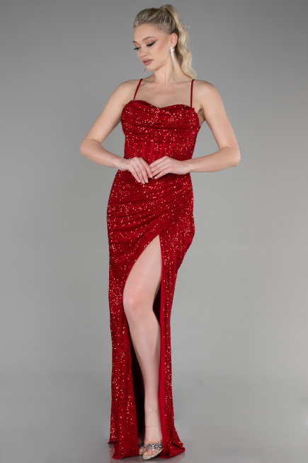 Robe de Soirée Longue Rouge ABU3630