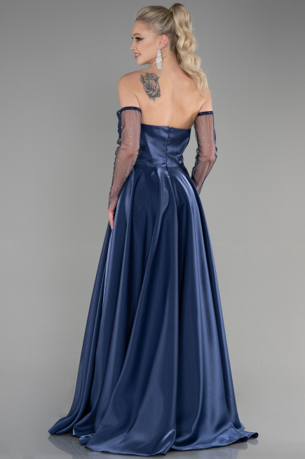 Robe de Soirée Longue Bleu Marine ABU3604