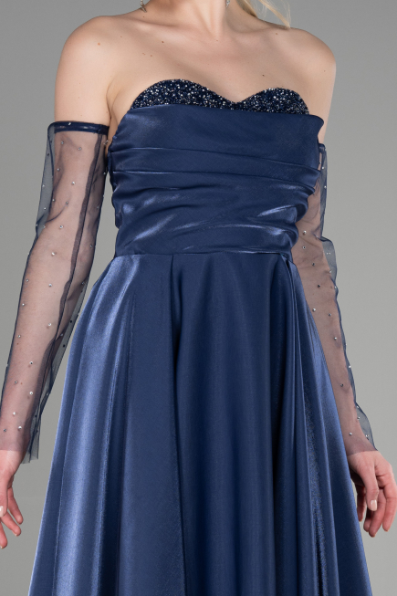 Robe de Soirée Longue Bleu Marine ABU3604
