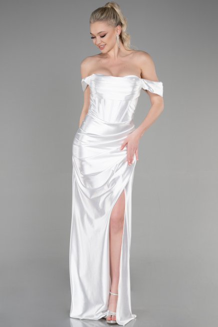 Robe de Soirée Longue Blanc ABU3611