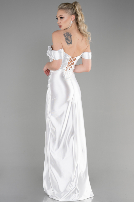 Robe de Soirée Longue Blanc ABU3611