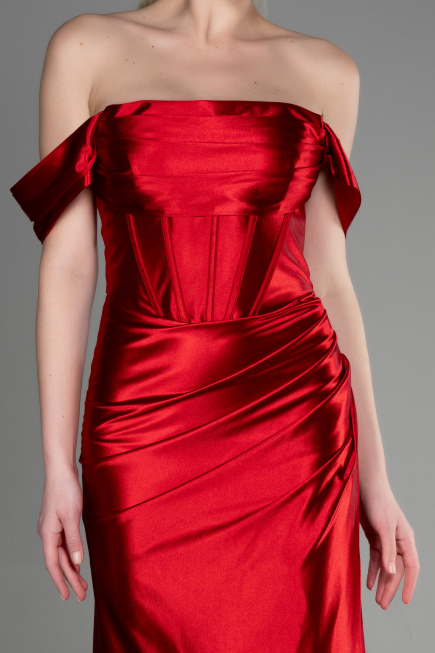 Robe de Soirée Longue Rouge ABU3611