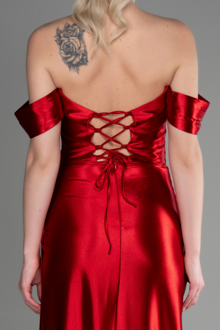 Robe de Soirée Longue Rouge ABU3611