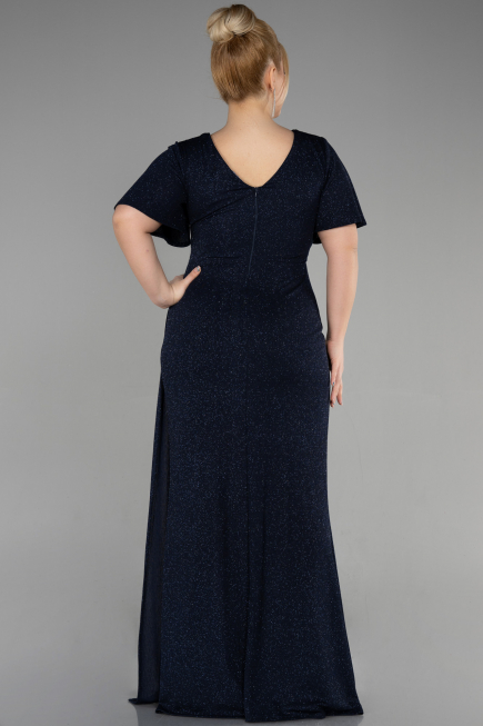 Robe Grande Taille Longue Bleu Marine ABU3645
