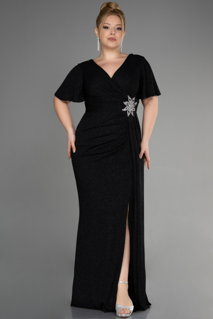 Robe Grande Taille Longue Noir ABU3645