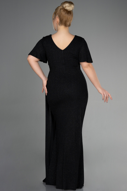 Robe Grande Taille Longue Noir ABU3645