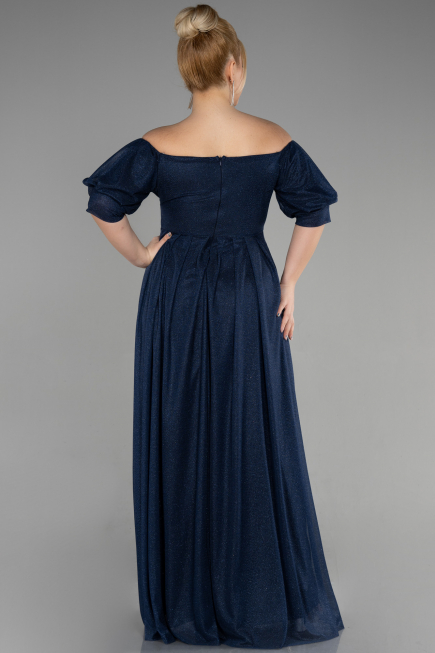 Robe de Soirée Grande Taille Longue Bleu Marine ABU3615