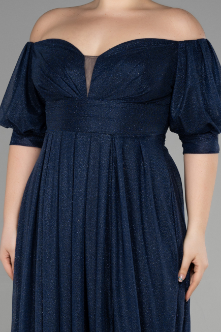 Robe de Soirée Grande Taille Longue Bleu Marine ABU3615